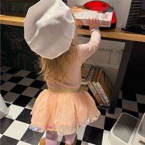 Pink Tulle Kids Dress with Colorful Pom Poms